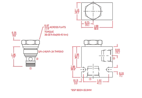Performance/Dimension/Sectional Drawing of ICV08-B20 Ball Valve, Check Valve (High Pressure)