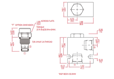 Performance/Dimension/Sectional Drawing of ICV10-20 Ball Valve, Check Valve