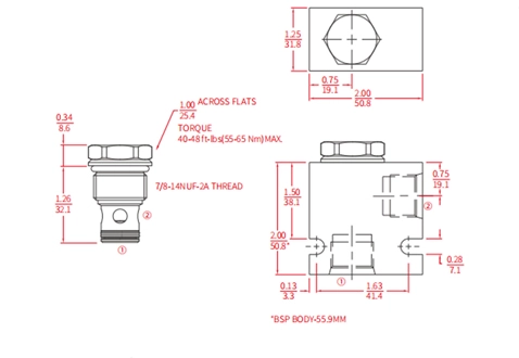 Performance/Dimension/Sectional Drawing of ICV10-B20 Poppet Valve, Check Valve (High Pressure)