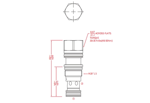 Performance/Dimension/Sectional Drawing of ICKCB Check Valve Pilot-to-Open