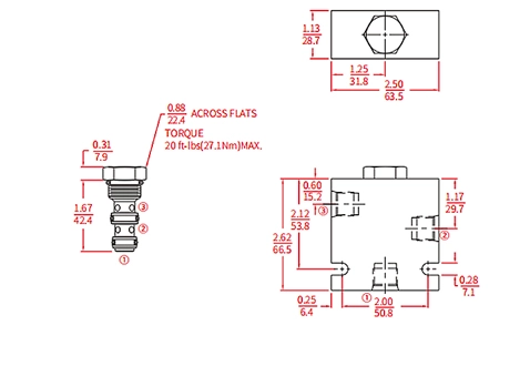 Performance/Dimension/Sectional Drawing of ILS08-30 Ball Valve, Load Shuttle