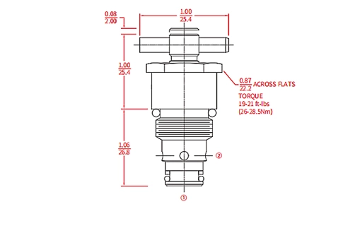 Performance/Dimension/Sectional Drawing of INV08-20A Needle Valve