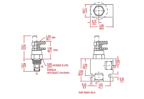 Performance/Dimension/Sectional Drawing of INV08-20 Needle Valve