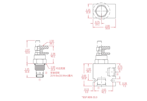 Performance/Dimension/Sectional Drawing of INV10-20 Needle Valve