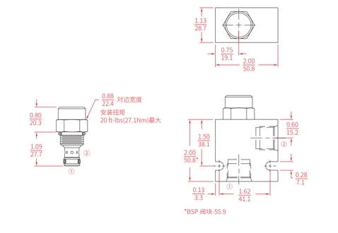 Performance/Dimension/Sectional Drawing of IFR08-20F Flow Fregulator Pressure-Compensated