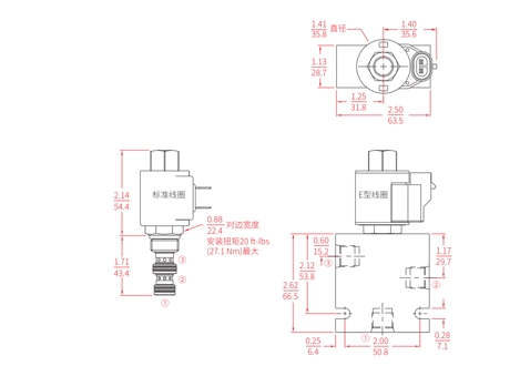 Performance/Dimension/Sectional Drawing of ISV08-30 Spool 3-Way 2-Position Solenoid Valve