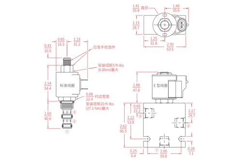 Performance/Dimension/Sectional Drawing of ISV08-B31 Spool, 3-Way, 2-Position Solenoid Valve