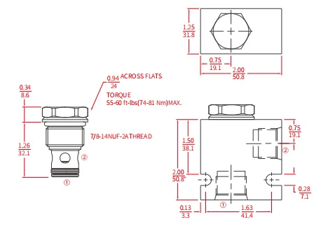 Performance/Dimension/Sectional Drawing of ICV10-D20 Ball Valve, Check Valve