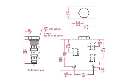 Performance/Dimension/Sectional Drawing of IFD50-45 Flow Divider/Combiner
