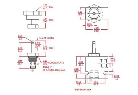 Performance/Dimension/Sectional Drawing of INV08-21 Hydraulic Needle Valve