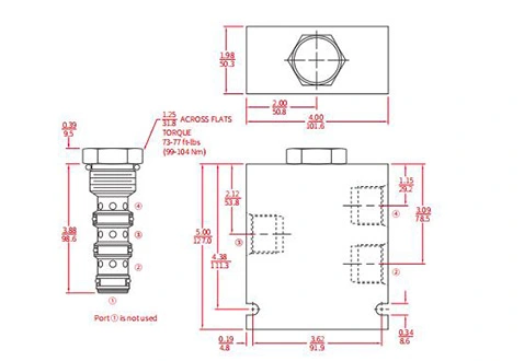 Performance/Dimension/Sectional Drawing of IFD52-45 Flow Divider/Combiner