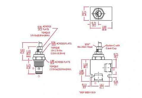 Performance/Dimension/Sectional Drawing of INV10-22 Hydraulic Needle Valve