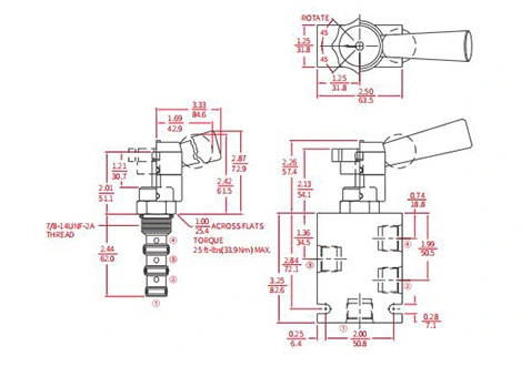 Performance/Dimension/Sectional Drawing of IMR10-47A Manual Directional Valve