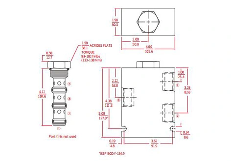 Performance/Dimension/Sectional Drawing of IFD56-45 Flow Divider/Combiner