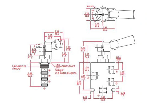 Performance/Dimension/Sectional Drawing of IMR10-47B Manual Directional Valve