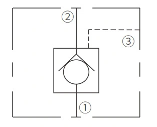 Operation Symbol of ICKCD Pilot-To-Open Check Valves