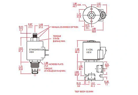 Performance/Dimension/Sectional Drawing of ISV10-24 Spool 2-Way N.C. Solenoid Valve