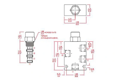 Performance/Dimension/Sectional Drawing of IEC10-42 Restrictor Check Valve