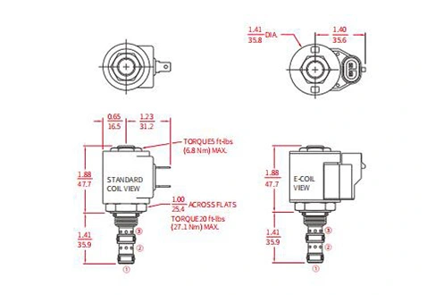 Performance/Dimension/Sectional Drawing of ISV08-35 Spool 3-Way 2-Position Solenoid Valve