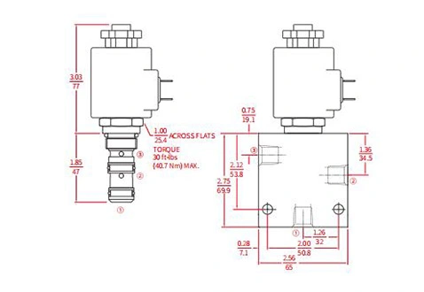 Performance/Dimension/Sectional Drawing of ISV10-38 Spool 3-Way 2-Position Solenoid Valve