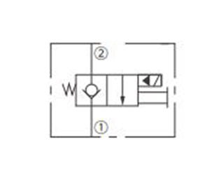 Operation Symbol of ISV08-20J Poppet 2-Way N.C. Pull-Only Manual Override