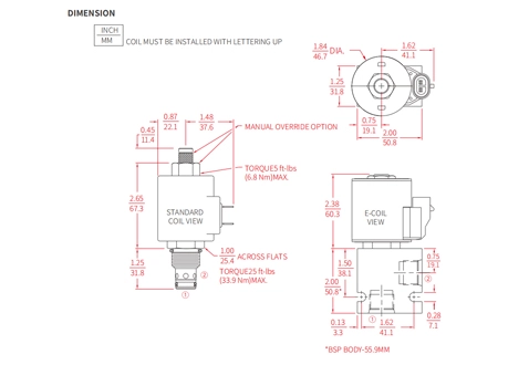 Performance/Dimension/Sectional Drawing of ISV10-20 Poppet 2-Way N.C. Solenoid Valve
