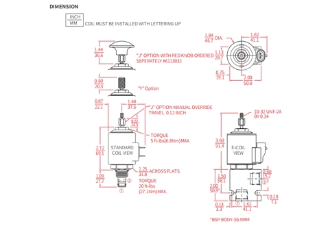 Performance/Dimension/Sectional Drawing of ISV38-20J Poppet 2-Way N.C. Solenoid Valve