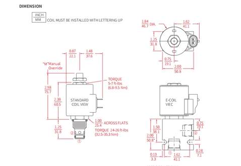 Performance/Dimension/Sectional Drawing of ISV10-28 Poppet 2-Way N.C. Bi-Directional Blocking