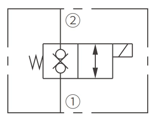 Operation Symbol of ISV12-28 Poppet 2-Way N.C. Bi-Directional Blocking