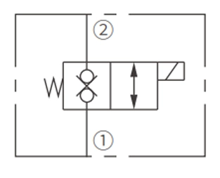 Operation Symbol of ISV38-28 Poppet 2-Way N.C. Bi-Directional Blocking